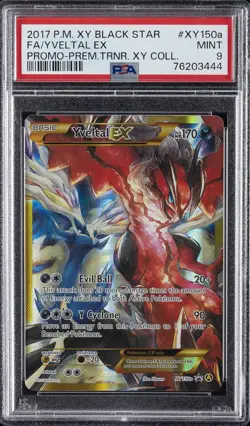2017 POKEMON XY BLACK STAR PROMO PREM TRAINER XY COLL FULL ART/YVELTAL EX PSA 9 - Image 1