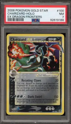 Pokemon Charizard Gold Star EX Dragon Frontiers Holo Ultra Rare #100 PSA 7 - Image 1