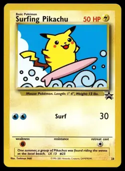 2001 Promos - Wizards Black Star 1 Surfing Pikachu Basic/Promo #28 - Image 1