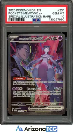 Pokemon 2025 Team Rocket's Mewtwo ex 231/182 SIR Destined Rivals GEM MT PSA 10 - Image 1