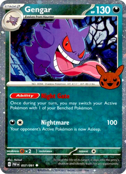 Pokemon TCG Gengar 057/091 Trick or Trade 2024 Cosmos Holo - Image 1
