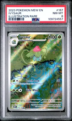 2023 POKEMON MEW EN-151 ILLUSTRATION RARE #167 IVYSAUR PSA 8 - Image 1