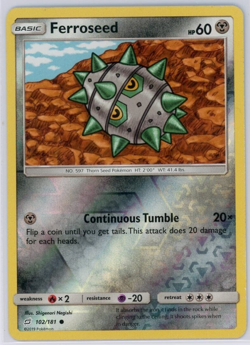 Pokemon TCG Ferroseed Sun & Moon - Team Up 102/181 Reverse Holo Common - Image 1