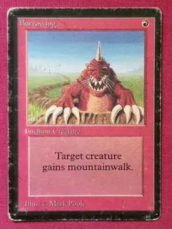 Magic The Gathering BETA BURROWING red card MTG LEB - Image 1