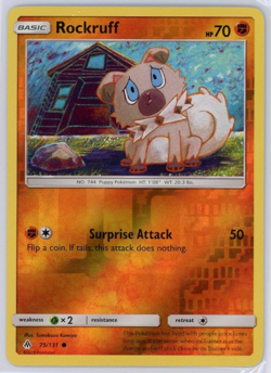 Pokemon TCG Rockruff Sun & Moon Forbidden Light 75/131 Reverse Holo Common - Image 1