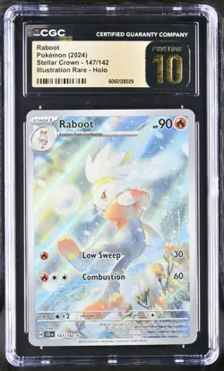 Pokemon Raboot 147/142 Illustration Rare Stellar Crown - CGC 10 PRISTINE - Image 1