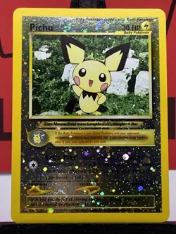 2001 Pokemon Black Star Promo #35 Pichu Reverse Holo Pokemon TCG WOTC SWIRL NM - Image 3