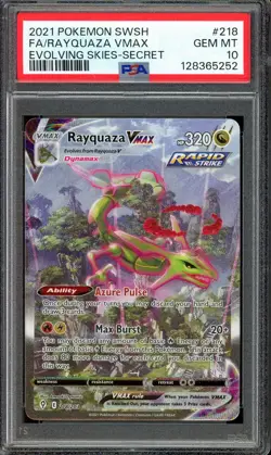 [PSA 10] Rayquaza VMAX 218/203 Evolving Skies Alternate Art Secret Rare POKEMON - Image 1