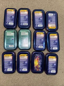Lot Of 12 Pokemon KANTO 2019 Mini Empty Tins Contains COIN and ART CARD - Image 2