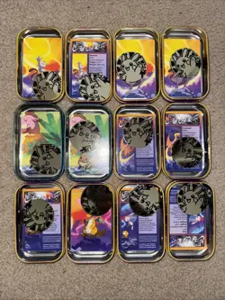 Lot Of 12 Pokemon KANTO 2019 Mini Empty Tins Contains COIN and ART CARD - Image 3