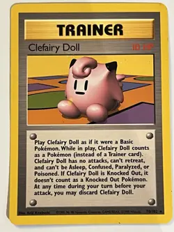 Clefairy Doll Pokemon TCG Base Set Trainer Card 70/102 Unlimited Rare LP - Image 1