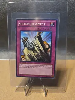 Yu-Gi-Oh! LP Solemn Judgment 1st Edition SDLS-EN038 Common Card, Lightly Played - Image 1