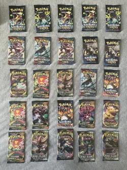 Pokemon TCG Booster Packs New Unopened Factory Sealed Lot of 25 Various Packs - Image 1