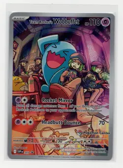 2023-25 Pokemon Center Stamp Black Star Promo SVP EN Team Rocket's Wobbuffet 203 - Image 1