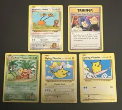 Pokemon XY Evolutions Secret Rare Set Of 5 Pikachu Exeggutor Doduo Team PLAYED - Image 1