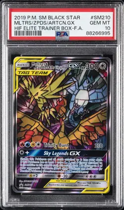 2019 POKEMON SM BLACK STAR PROMO FULL ART/MOLTRES & ZAPDOS & ARTICUNO GX PSA 10 - Image 1