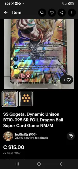 Dragon Ball Super Card Game Lot ×5 NM - Image 3