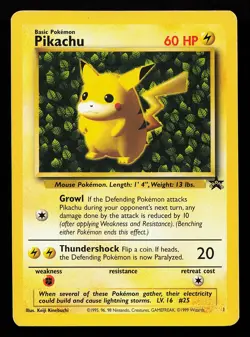 Pikachu 1 WOTC Black Star Promo Pokemon Card - Image 1