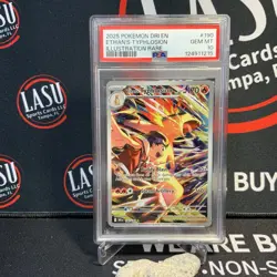 2025 POKEMON DRI EN-DESTINED RIVALS ILLUSTRATION RARE ETHAN'S TYPHLOSION PSA 10 - Image 1