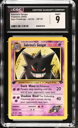 2000 Pokemon Sabrina's Gengar 29/132 1st Edition Gym Challenge Rare CGC 9 - Image 1