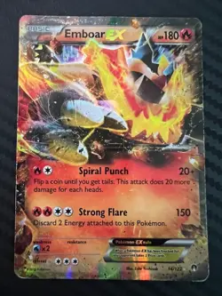 Pokemon TCG Emboar EX BREAKPoint 14/122 Holo Secret Ultra Rare EX HP - Image 1