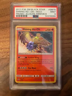 SHINING HO-OH PSA 9 2017 POKEMON SM BLACK STAR PROMOS #SM70 PROMO ETB 361 - Image 1