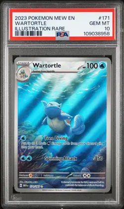 2023 POKEMON MEW EN-151 ILLUSTRATION RARE #171 WARTORTLE PSA 10 - Image 1