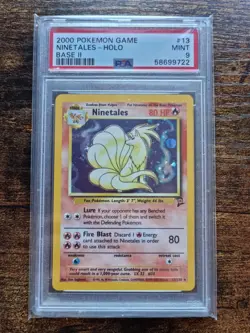 PSA 9 Ninetales Pokemon Base Set 2 Unlimited Holo 12/102 Rare BASE II - Image 1