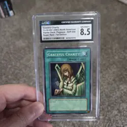Yugioh Grade 8/9 (8.5) Mint Graceful Charity SDP-040 1st Edition Super Rare - Image 1