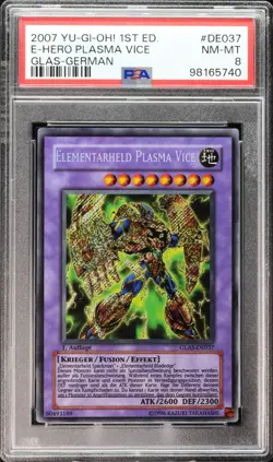 Yu-Gi-Oh! Elementarheld Plasma Vice GLAS 1.Edition Secret Rare [PSA 8] | DE 2007 - Image 1