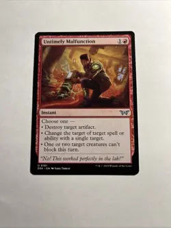 Untimely Malfunction - Duskmourn: House of Horror MTG Plus Bonus Card!!! - Image 1