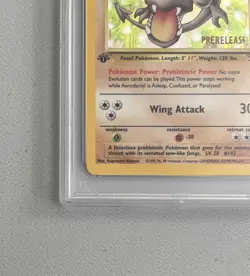 Aerodactyl 1st Edition RARE Prerelease POKEMON Card PSA 7 NM FOSSIL Holo 1/62 - Image 4