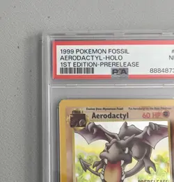 Aerodactyl 1st Edition RARE Prerelease POKEMON Card PSA 7 NM FOSSIL Holo 1/62 - Image 5