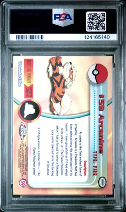 2000 TOPPS CHROME POKEMON T.V. #59 ARCANINE PSA 10 - Image 2