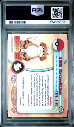 2000 TOPPS CHROME POKEMON T.V. #58 GROWLITHE PSA 10 - Image 2