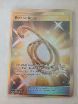Pokemon TCG Sun & Moon Burning Shadows Escape Rope 163/147 Holo Secret Rare - Image 1