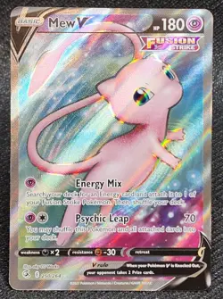 Pokemon Fusion Strike MEW V 250/264 Full Art Ultra Rare Near Mint Pack Fresh - Image 1
