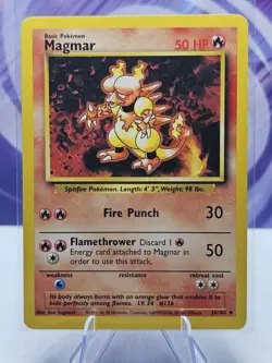 Base Set Pokemon TCG Magmar LP 36/102 Uncommon - Image 1