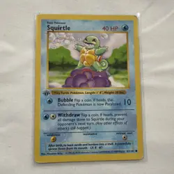 Rare - Pokemon TCG Squirtle Base Set 63/102 Regular 1st Edition Common WOTC - Image 1