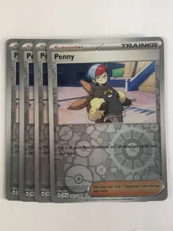 Pokemon TCG Scarlet & Violet 4x Playset Reverse Holographic Penny 183/198 NM - Image 1