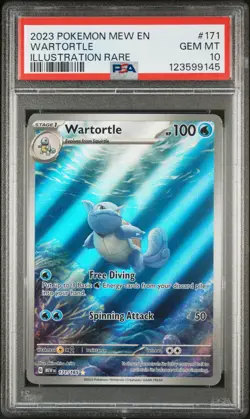 2023 Pokemon 151 MEW EN Wartortle #171 Illustration Rare PSA 10 - Image 3