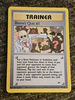 Blaine's Quiz #1 97/132 Gym Heroes Pokemon Card LP - Image 1