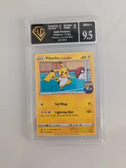 Graded 9.5 Pikachu On The Ball Pokemon Futsal Event Card 2020 #005 - Image 1