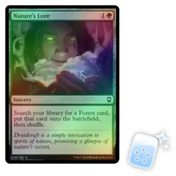 FOIL NATURE'S LORE Commander Legends: Battle For Baldur's Gate Magic MTG CARD - Image 1