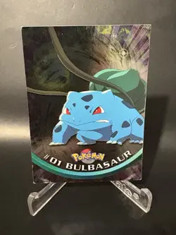 BULBASAUR #01, Series 1 - 2000, Topps TV Animation Chrome Pokemon Card Holo - Image 1