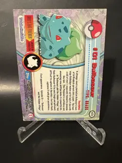 BULBASAUR #01, Series 1 - 2000, Topps TV Animation Chrome Pokemon Card Holo - Image 2