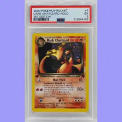 Pokemon 1st Edition Dark Charizard Holo 4/82 Team Rocket PSA 5 Excellent - Image 1