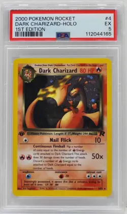 Pokemon 1st Edition Dark Charizard Holo 4/82 Team Rocket PSA 5 Excellent - Image 3