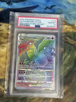2022 POKEMON SWORD & SHIELD BRILLIANT STARS #174 FULL ART/CHARIZARD VSTAR PSA 10 - Image 1