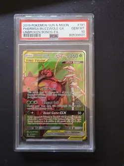 PHEROMOSA & BUZZWOLE GX - FULL ART #192 PSA 10 POKEMON SM UNBROKEN BONDS 2019 - Image 1